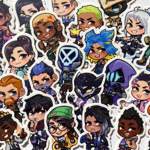 Agent Matte Stickers | SET 1 | Sage, Jett, Killjoy, Chamber, Omen, Gekko, Fade, and more!