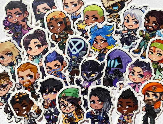 Agent Matte Stickers | SET 1 | Sage, Jett, Killjoy, Chamber, Omen, Gekko, Fade, and more!
