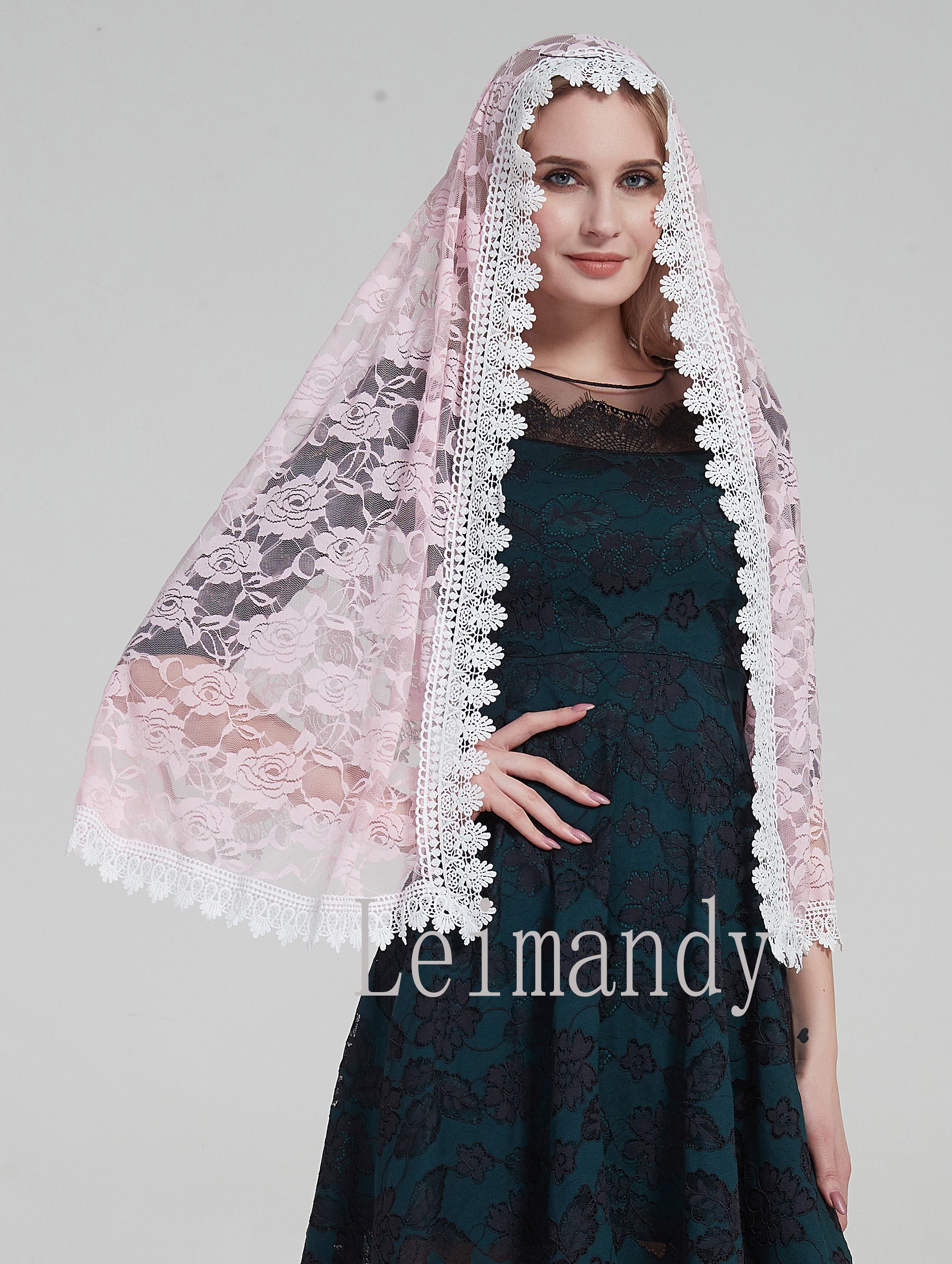 Mantilla Veil Lace Black&Ivory Lace Veil Vintage Long | Etsy
