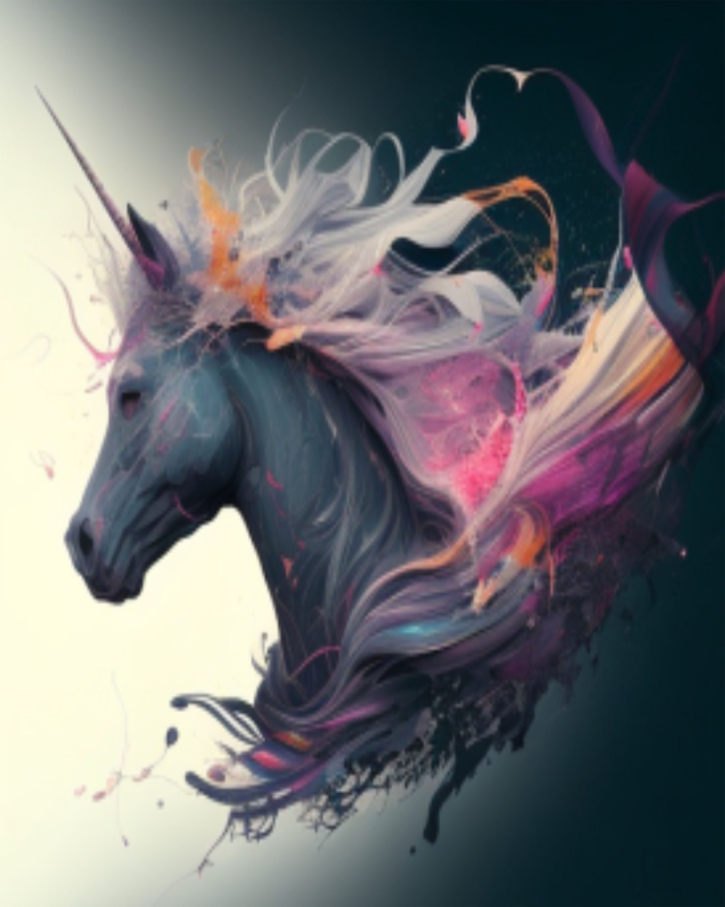 Abstract Unicorn Digital Abstract Art Print - Etsy