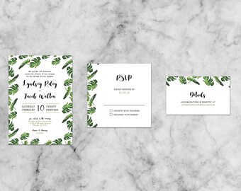 Suite Feuille Lyndsey | Ensemble de modèles d'invitation de mariage personnalisés