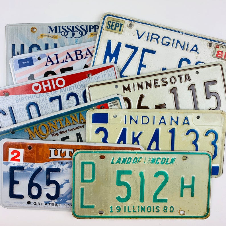10 License Plates From 10 Different States for Arts and Crafts Etsy