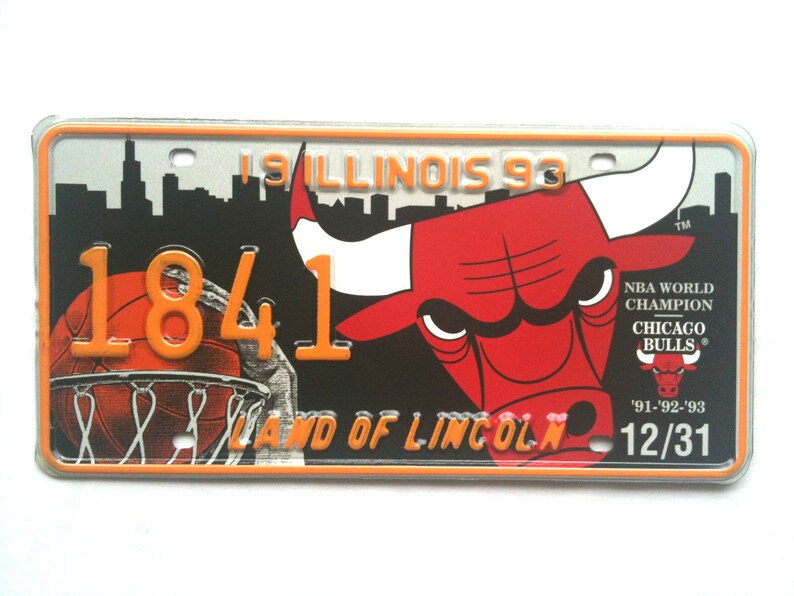 Basketball Chicago Bulls Genuine Old License Plates for Sports Etsy