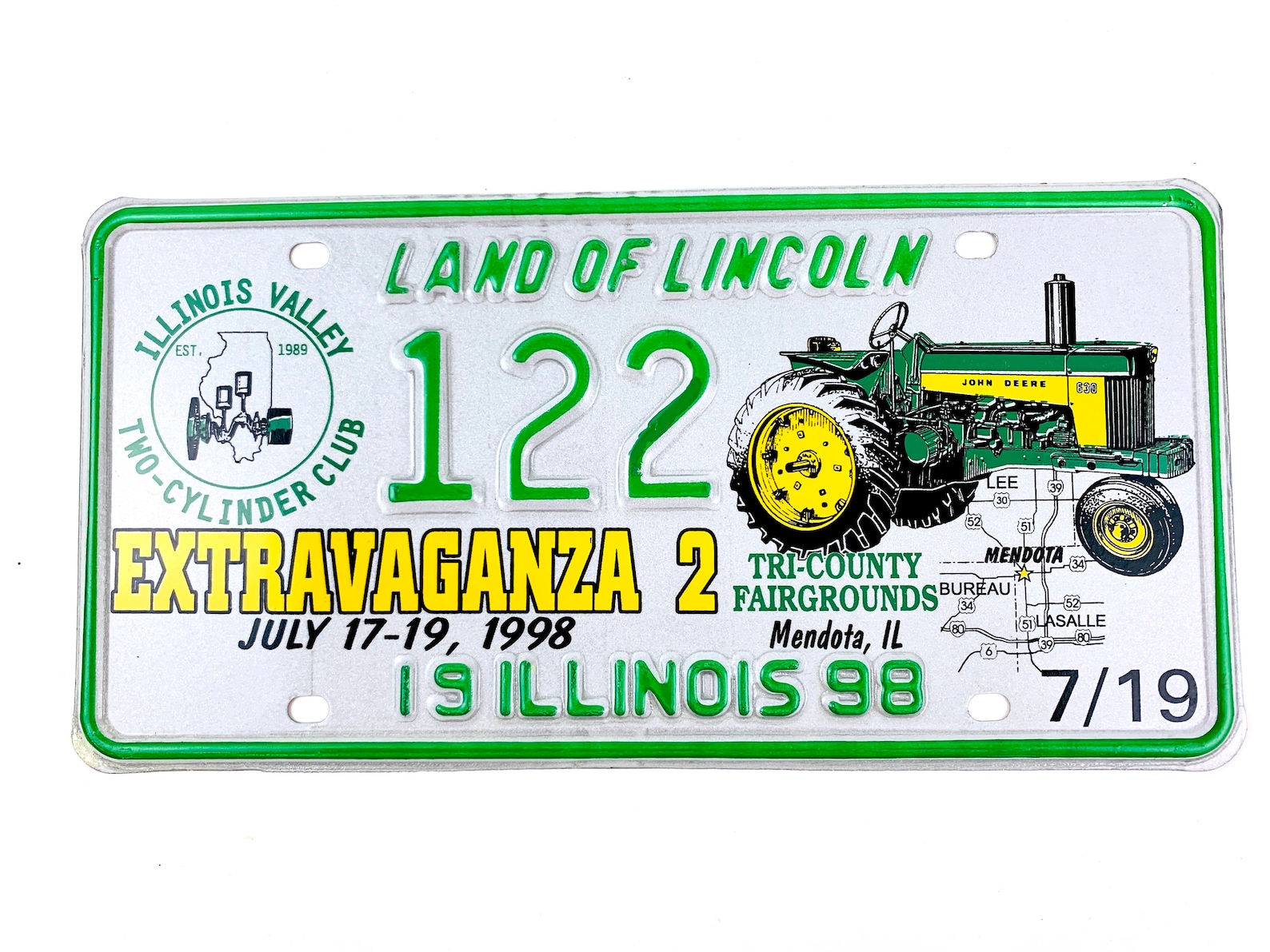 John Deere Tractor License Plate Art Vtg 1998 to Collect Gift Etsy