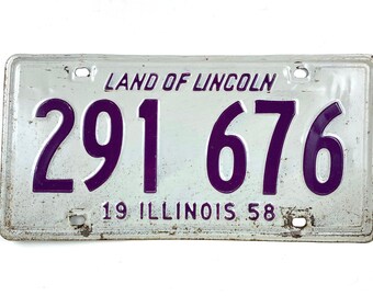 Illinois 1956 Vintage License Plate for Rustic Decor, Collections or Arts and Crafts Projects