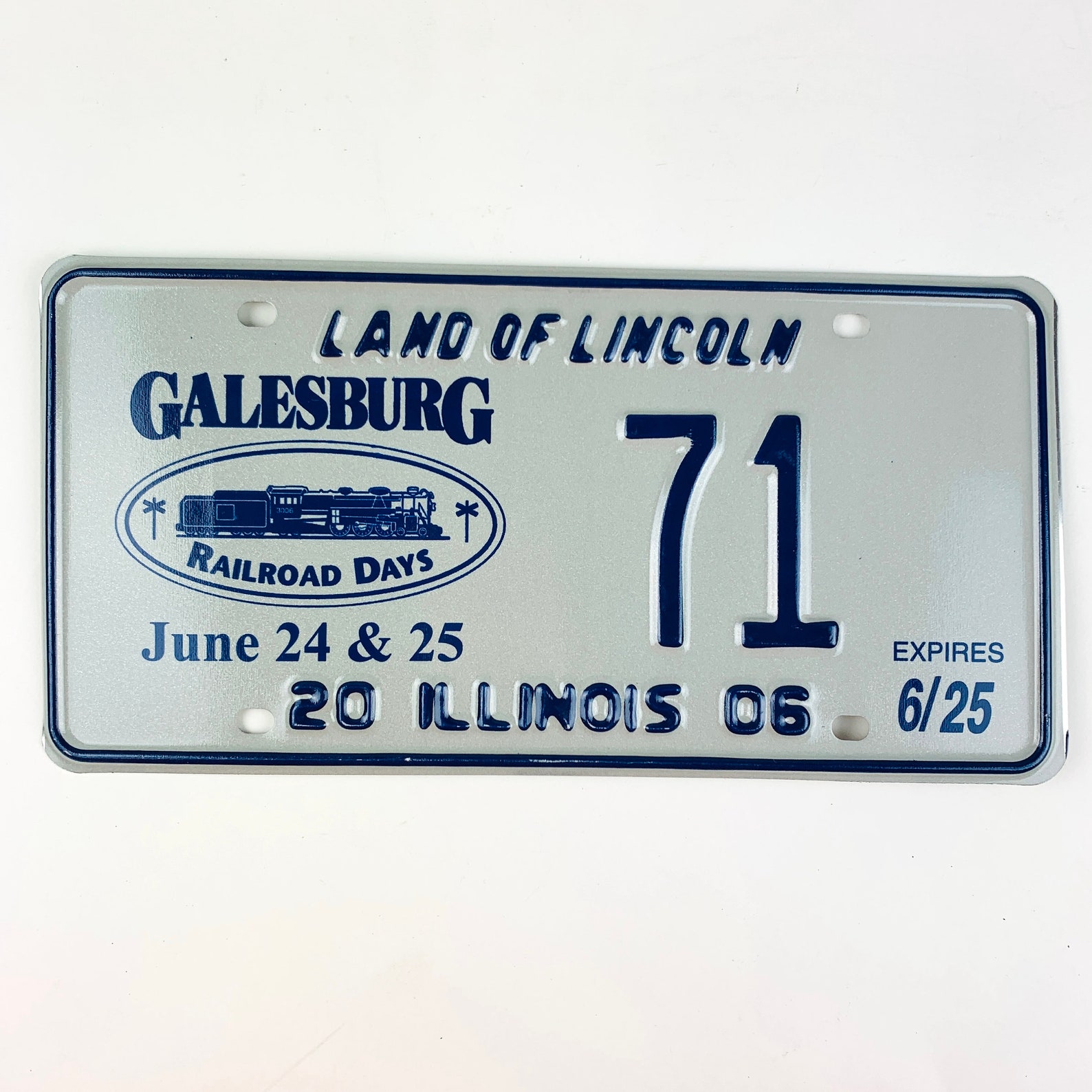 Train Decor on Vintage License Plates For Gift Display Craft Etsy