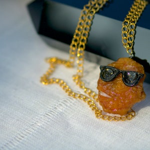 Thug Nug Necklace (Gold Speckled Sunglasses, Real Chicken Nugget)