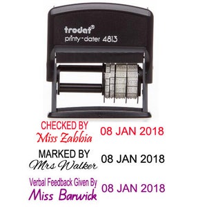 personalized name and date stamp teacher signature stamp custom teacher name stamp custom teacher name and date stamp teacher gifts stamp