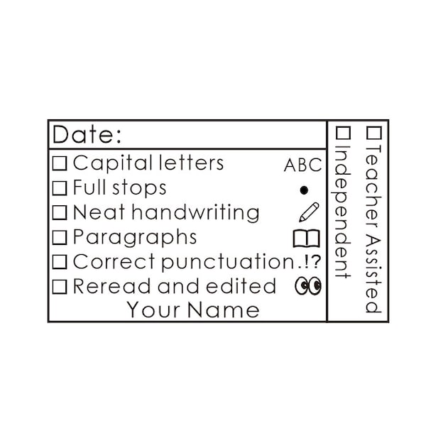 Personalized Teacher Stamp Self-inking Stamp, Teacher writing checklist stamp, checklist stamps,teacher gifts