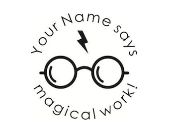 Personalized Teacher Stamp, custom teacher pre-inking Stamp, magical work stamps , Custom teacher Stamp, teacher gift,