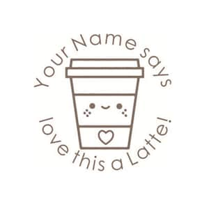 Personalized Teacher Stamps, custom teacher self Inking Stamp, Latte Stamps,  Love this a Latte stamps, teacher gift