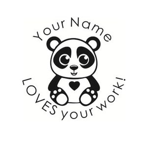 Tampon enseignant personnalisé, tampon encreur personnalisé enseignant, tampons panda, tampons enseignant personnalisés, aime votre travail, cadeau enseignant.