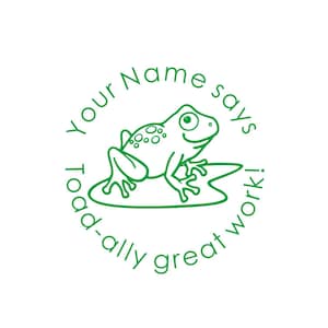 Tampons d'enseignant personnalisés Tampon pré-encré personnalisé pour enseignant Tampons grenouille Tampons pour enseignant Tampon pour un allié crapaud Tampons pour enseignant personnalisés