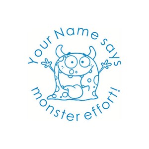 Personalized Teacher Stamps, custom teacher self Inking Stamp, Monster Stamps, monster effort stamps, teacher gift
