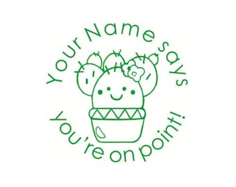 Personalized Teacher Stamp, custom teacher self Inking Stamp, cactus stamps, custom teacher stamps, you're on point, teacher gift.