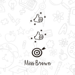 Personalized Teacher Stamps, custom teacher pre-inked stamps, traget stamps, thumb up stamps, custom teacher stamps, feedback stamps