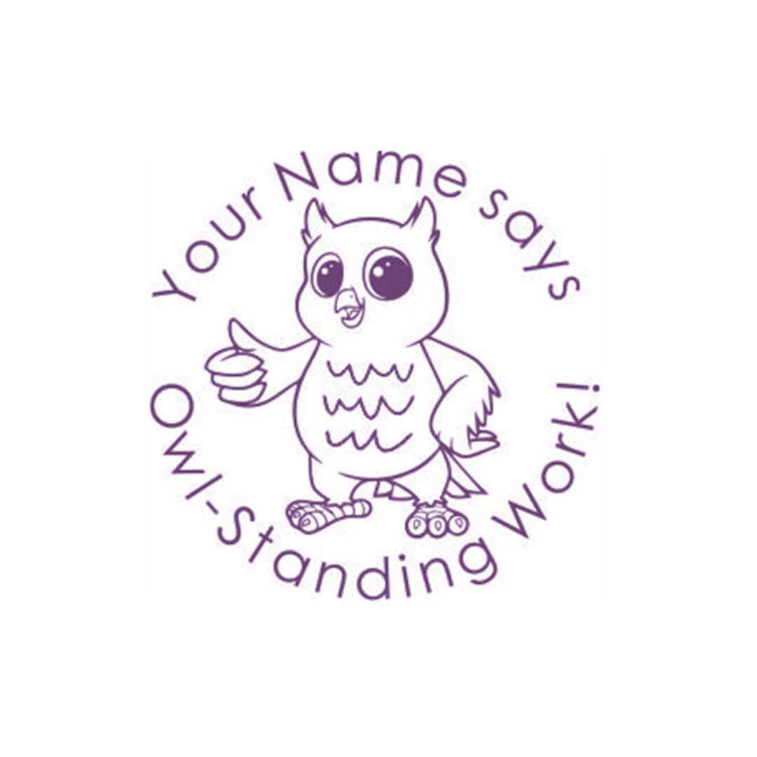 Personalized Teacher Stamp, Custom Teacher Pre-inking Stamps, Owl ...
