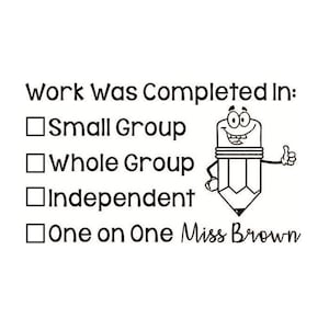 Personalized Teacher checklist Stamps , in group stamp, custom checklist stamp, as a class, refill inked stamp, with 1:1 support, one on one