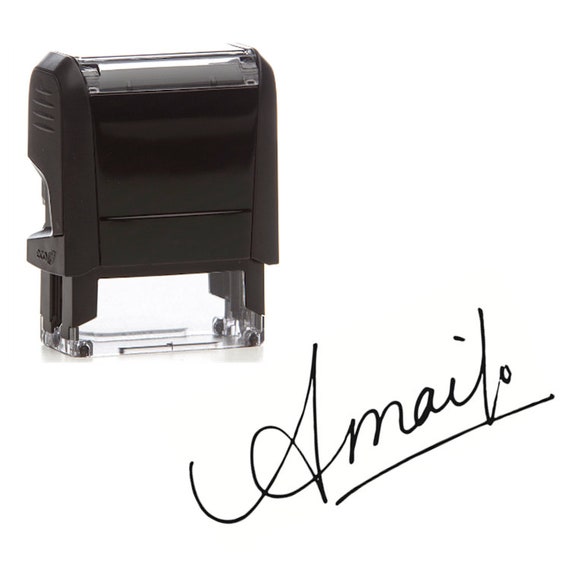  Custom Signature Stamp - Self Inking - Black Ink - Large :  Office Products