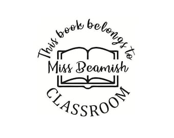 Personalized Library Stamps, teacher library stamps, from the classroom of stamp, This book belongs to stamp, custom teacher classroom stamp