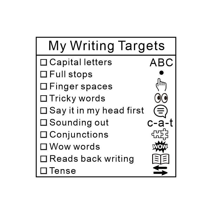 Writing Target Stamps Custom Checklist Stamps | Writing Checklist Stamp | Writing Target ...