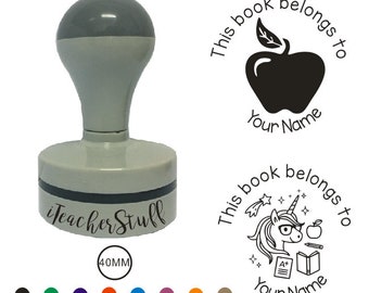 38MM Personalized teacher stamp,this book belongs to, This book belongs to stamp, teacher stamp, classroom stamp, teacher gifts