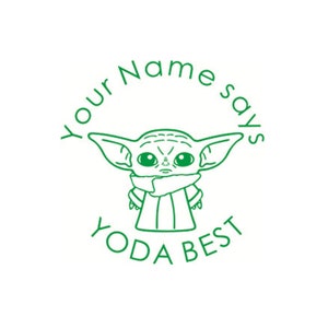 Tampon enseignant personnalisé, tampon encreur personnalisé enseignant, tampons Yoda, tampons Star Wars, cadeau de Noël enseignant