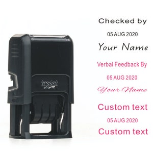 personalized Company name and date stamp, company address stamp, name date stamp custom office stamp, logo and text with date stamp