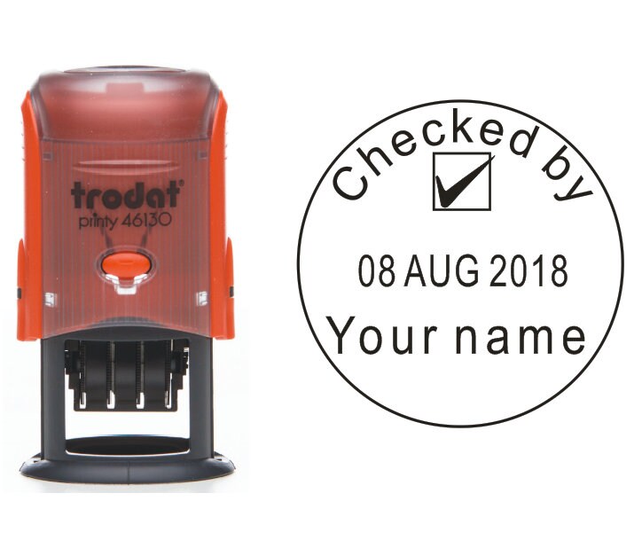 Personalized teacher checked by stamp teacher stamp date Etsy