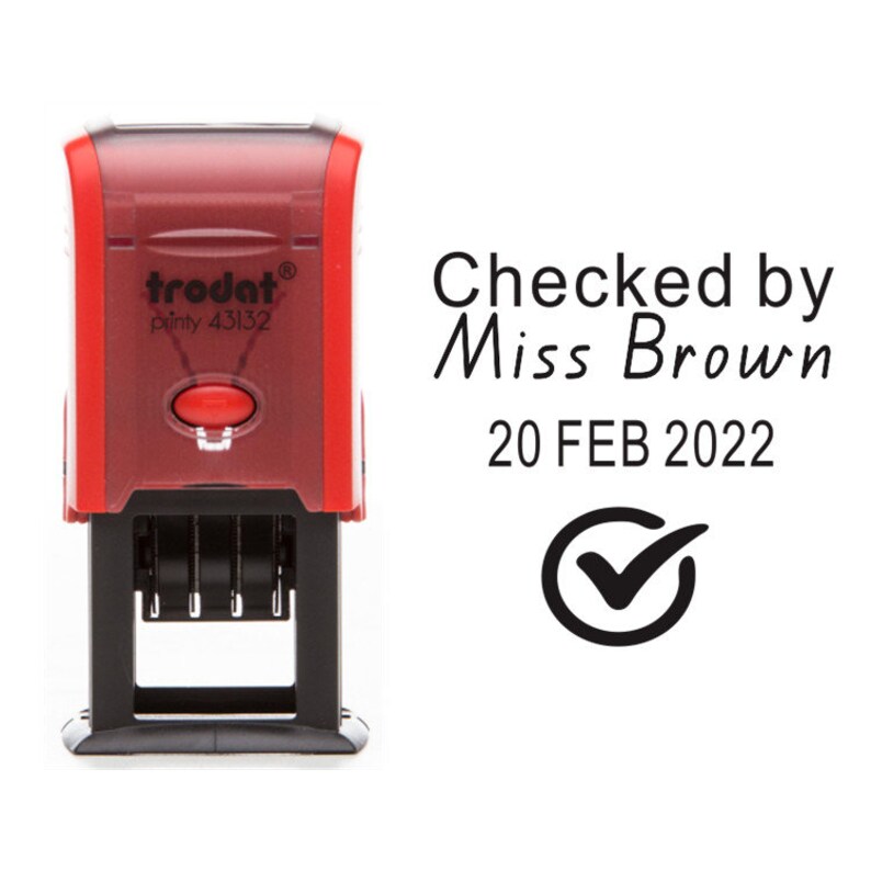 Personalized Teacher Checked by Stamp Teacher Stamp Date Etsy Australia