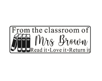 Personalized Teacher library Stamps, This book belongs to, classroom library stamps, from the library of stamps, teacher gifts stamps