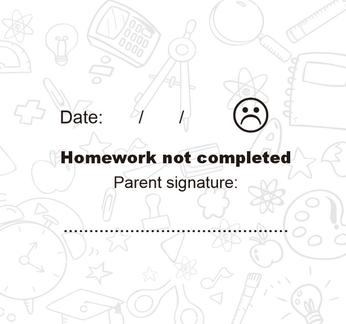 Homework not completed stamp picture
