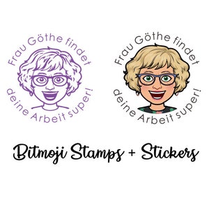 Personalisierung Bitmoji Stempel, Emoji Stempel, Lehrer Bitmoji Stempel, Pre-inked Stempel, Lehrer Nachfüllstempel. individuelle Bitmoji Stempel, Fotostempel Bild 2