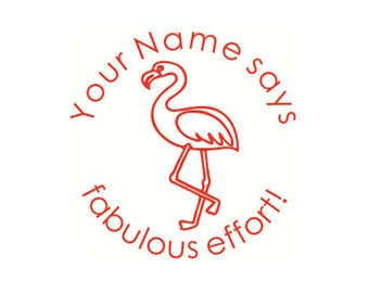 Personalized Teacher Stamps, custom teacher self Inking Stamp, flamingo stamp, fabulous effort, teacher refill stamp, teacher gifts