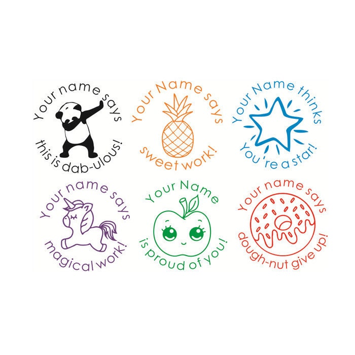 Personalized 6pcs/set Teacher Stamp Custom Teacher Self Etsy