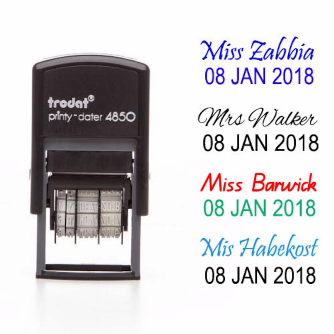 Personalized Name Stamps Signature Stamps Teacher Stamps Date Etsy