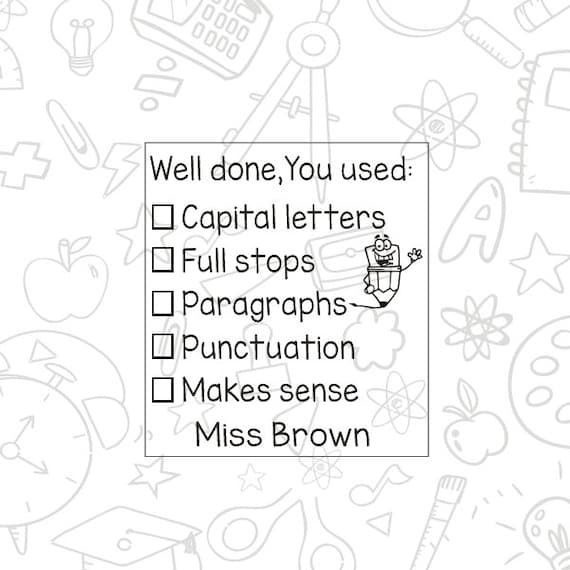 Teacher writing checklist stamp Personalized Teacher Stamp Selfinking