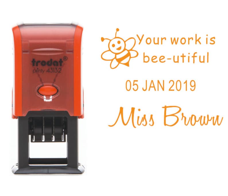 teacher feedback stamp personalized name and date stamp custom teacher name stamps adjustable