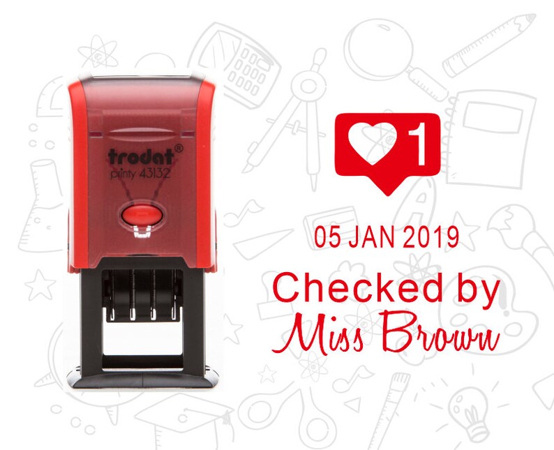 Personalized name and date stamp custom teacher name stamps Etsy