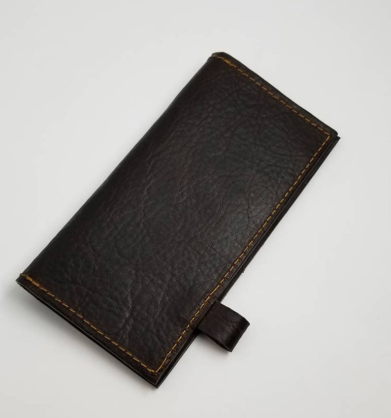 Personalized Leather Checkbook Cover With Pen Holder Kodiak Etsy