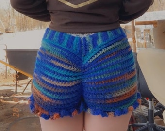 Crochet Shorts, Ruffle Booty Shorts Pattern, Butt Scrunch Crochet Shorts, PDF Download pattern