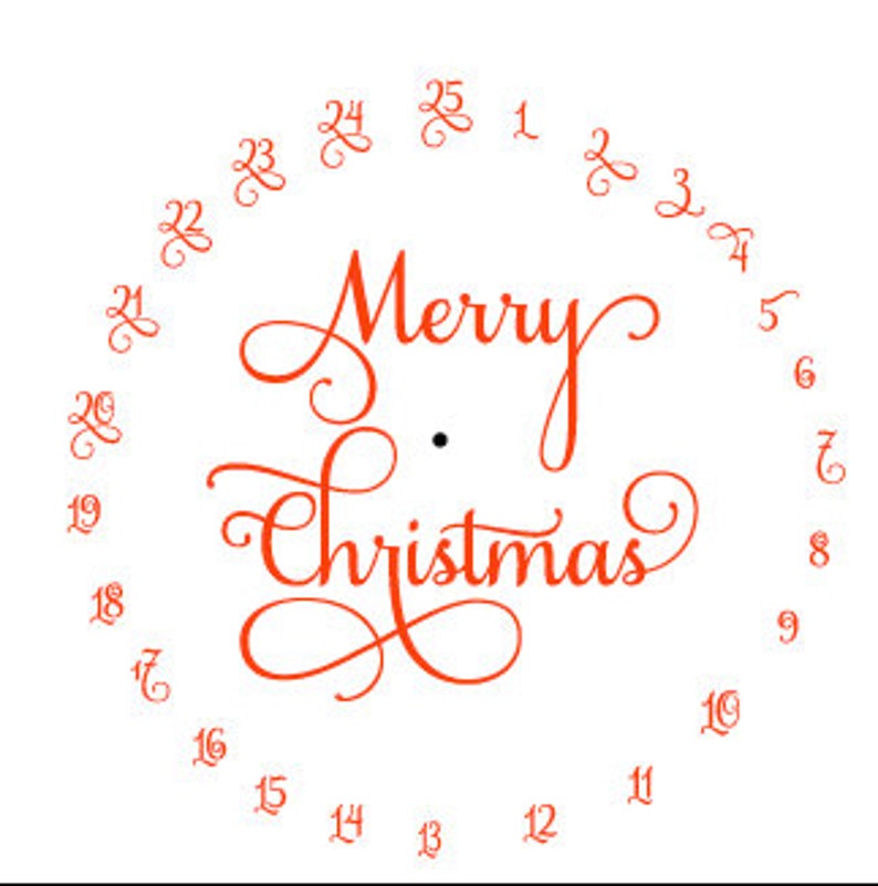 Digital Download 25 Day Advent Clock Samantha Font image 1