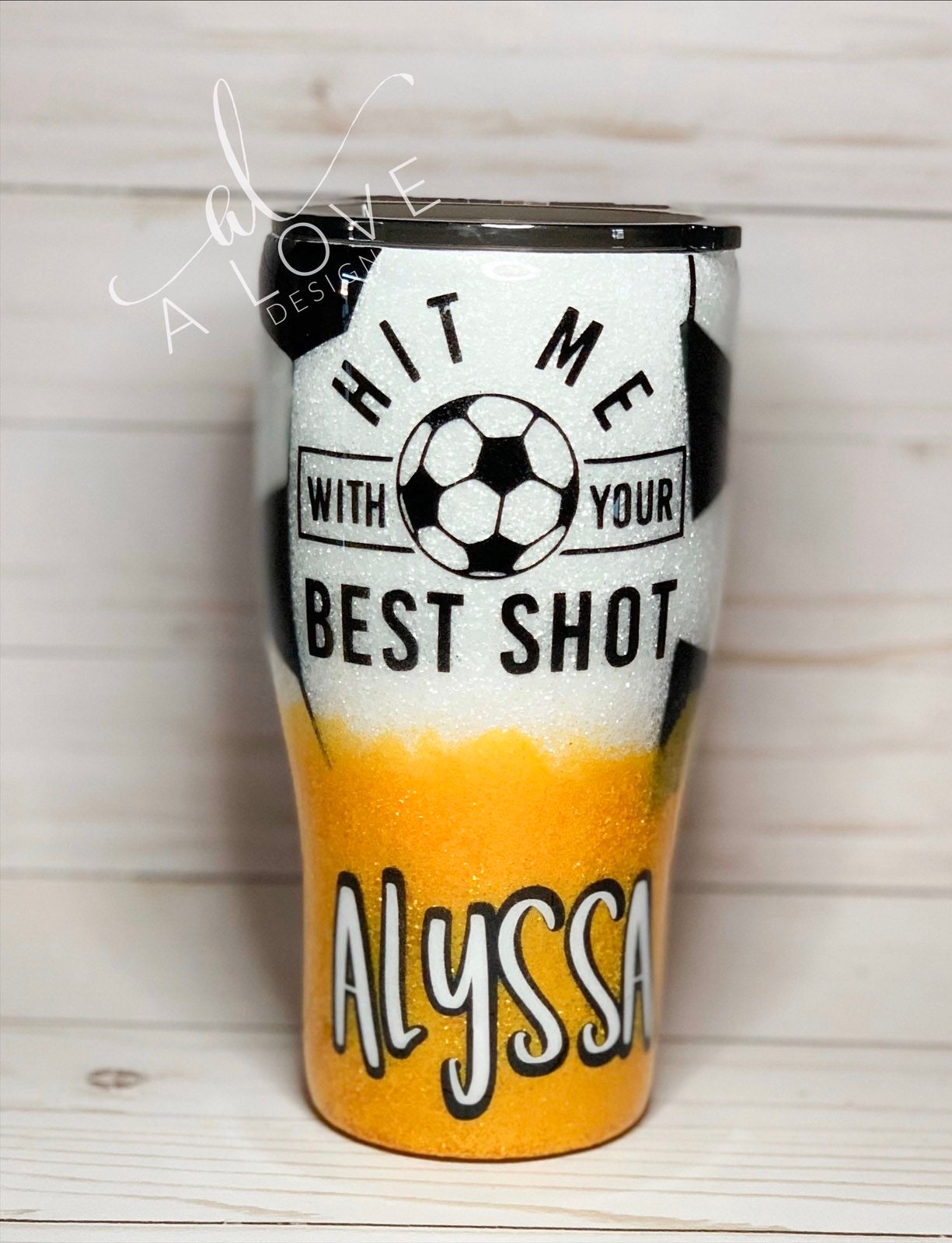 Soccer tumbler Soccer ball tumbler glitter tumbler soccer Etsy
