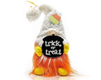 Madanar Candy Corn Gnome Halloween Thanksgiving Gnomes Plush Swedish Decor for Tiered Tray Shelf Table Decorations