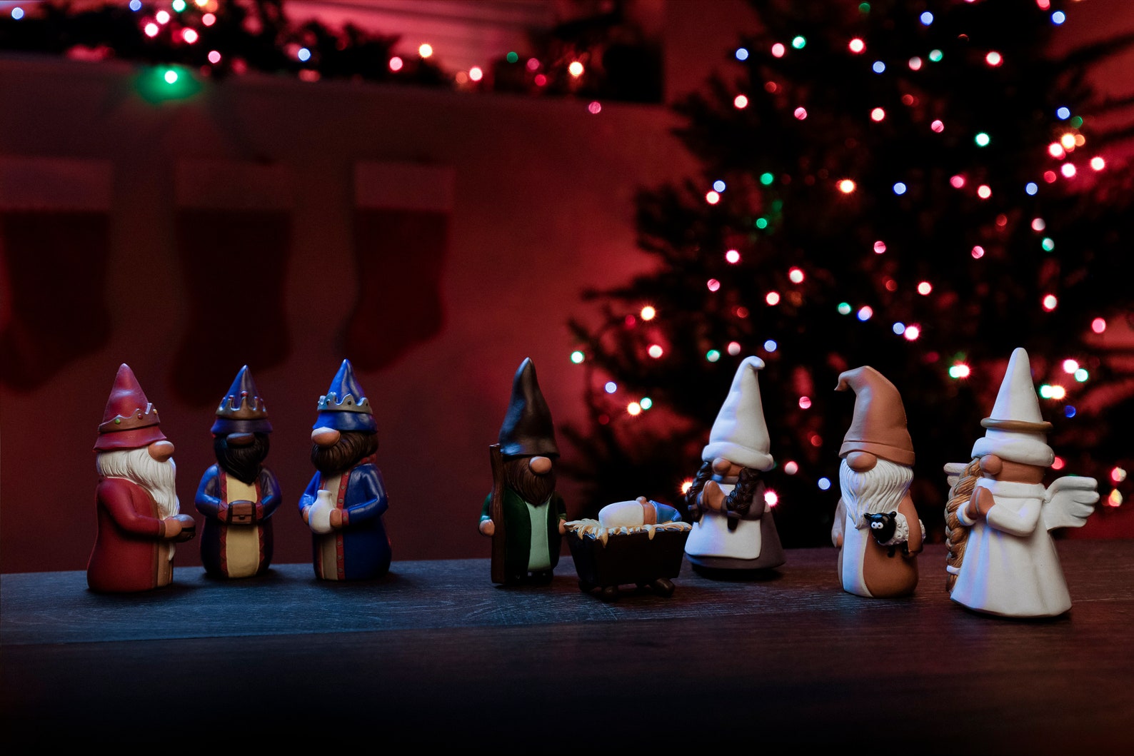 Madanar Gnome Nativity Christmas Scene Decoration 4 Inch Resin Etsy