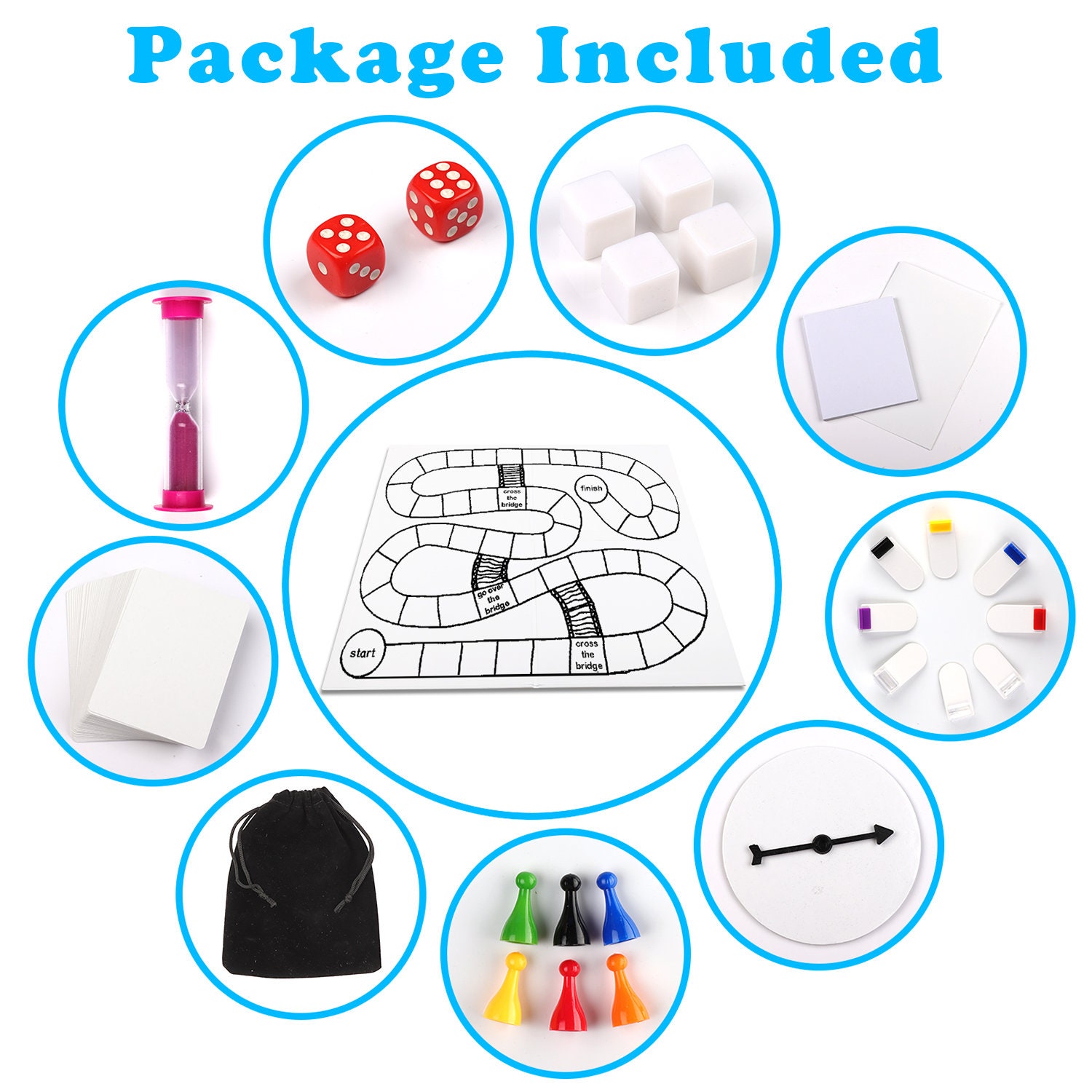 Create Your Own Board Game Set – DIY Kit with Blank Game Board, Game  Pieces, Blank Cards, Dice, Spinner – Build Your Own Game for Family Board  Games