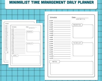 Minimalist Time Management Schedule and Planner Printable