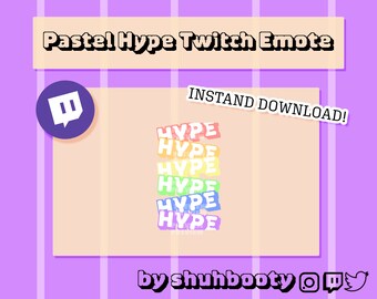 Rainbow Pastel Pixel Hype Twitch Emote