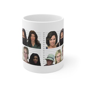 Real Housewives Mugshot Mug, Real Housewives, NJ, NY, Atlanta, OC, Bravo Gifts