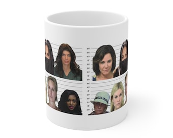 Real Housewives Mugshot Coffee Mug, Bravo TV Fan Gift